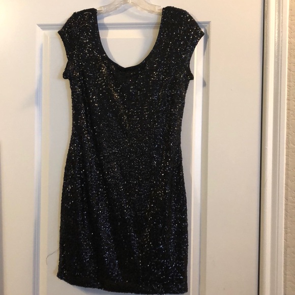 H&M | Dresses | Black Sequin Hm Party Dress | Poshmark